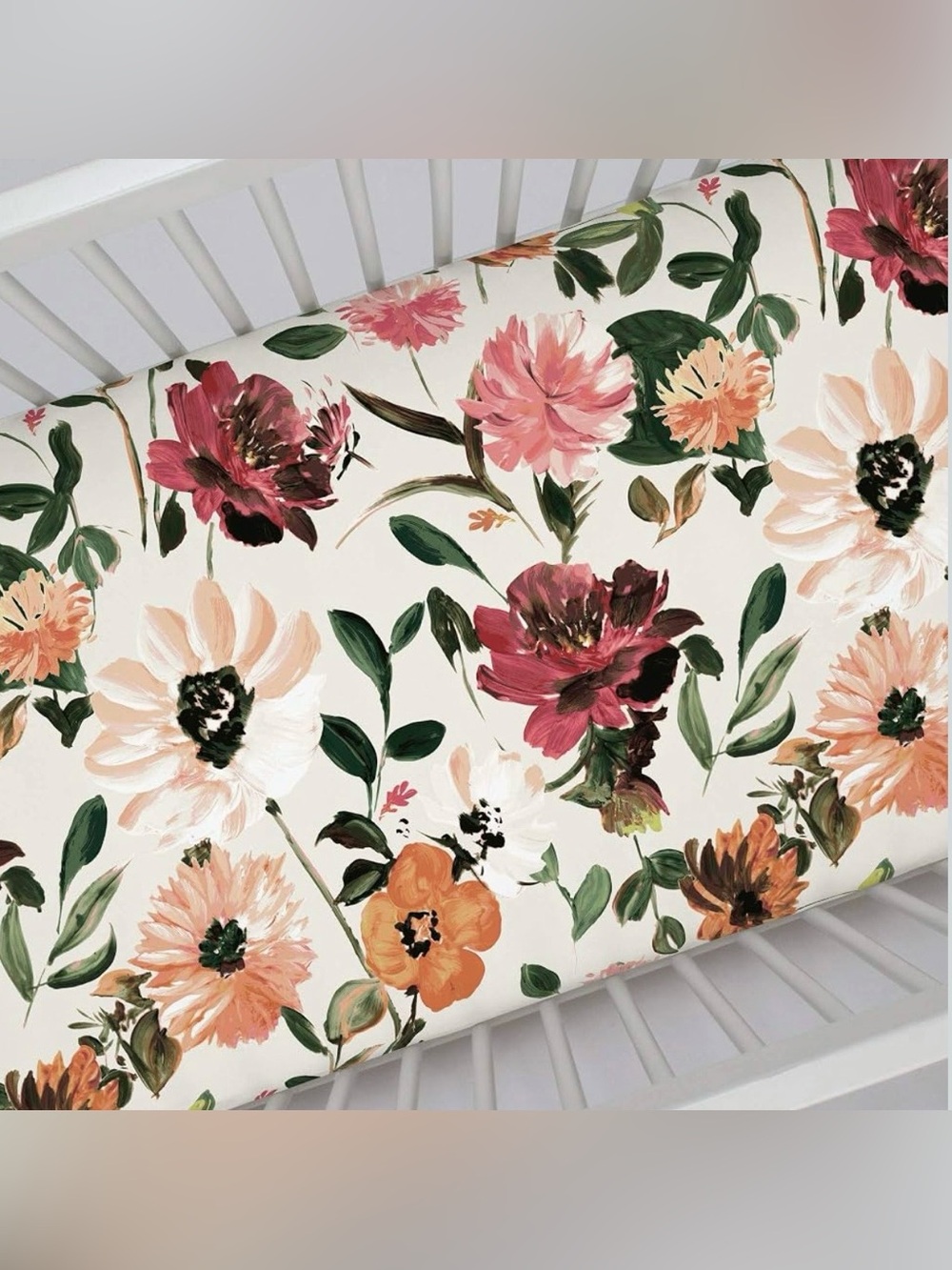 Carousel Designs Crib Sheet in Moody Floral